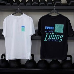 LSKD Short Sleeve Tee - White and Black with Teal Graphic